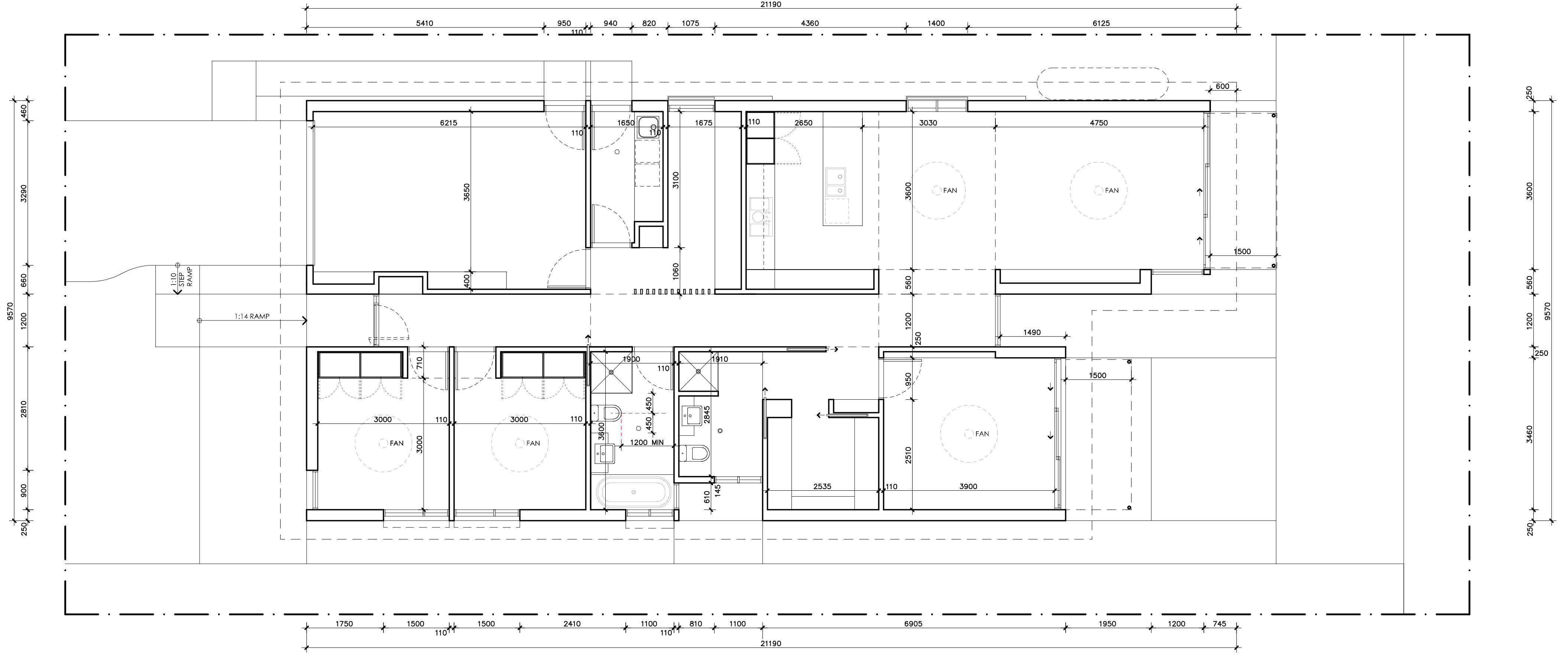 21.2m x 9.6m Plan by shea.odonoghue, 3 bedroom 2 bathroom 1 car single storey passive solar house plan, 21.2m x 9.6m - Plan